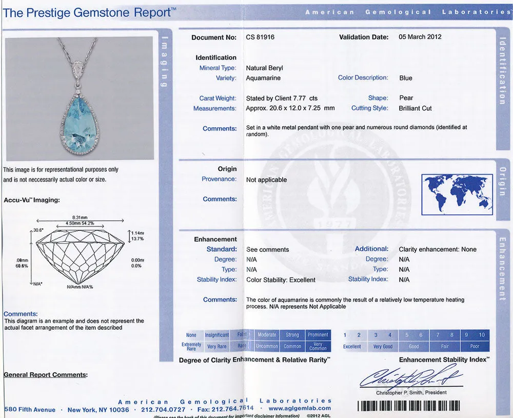 Angelic Aquamarine and Diamond Pendant