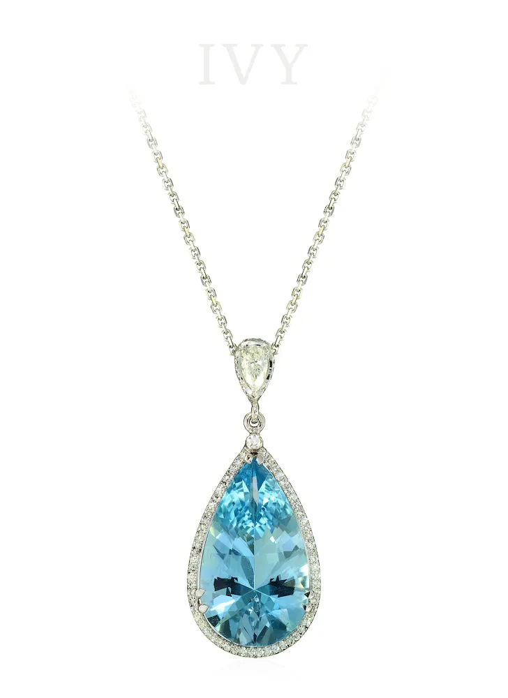 Angelic Aquamarine and Diamond Pendant
