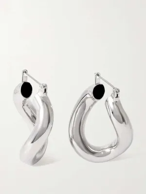 Anima platinum-plated recycled hoop earrings