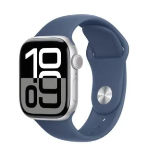 Apple Watch Series 10 GPS 42mm Silver Aluminium Case with Denim Sport Band - M/L