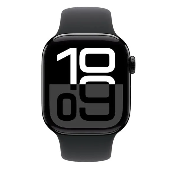 Apple Watch Series 10 GPS   Cellular 42mm Jet Black Aluminium Case with Black Sport Band - S/M