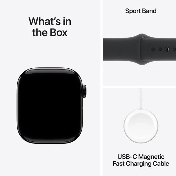 Apple Watch Series 10 GPS   Cellular 42mm Jet Black Aluminium Case with Black Sport Band - S/M