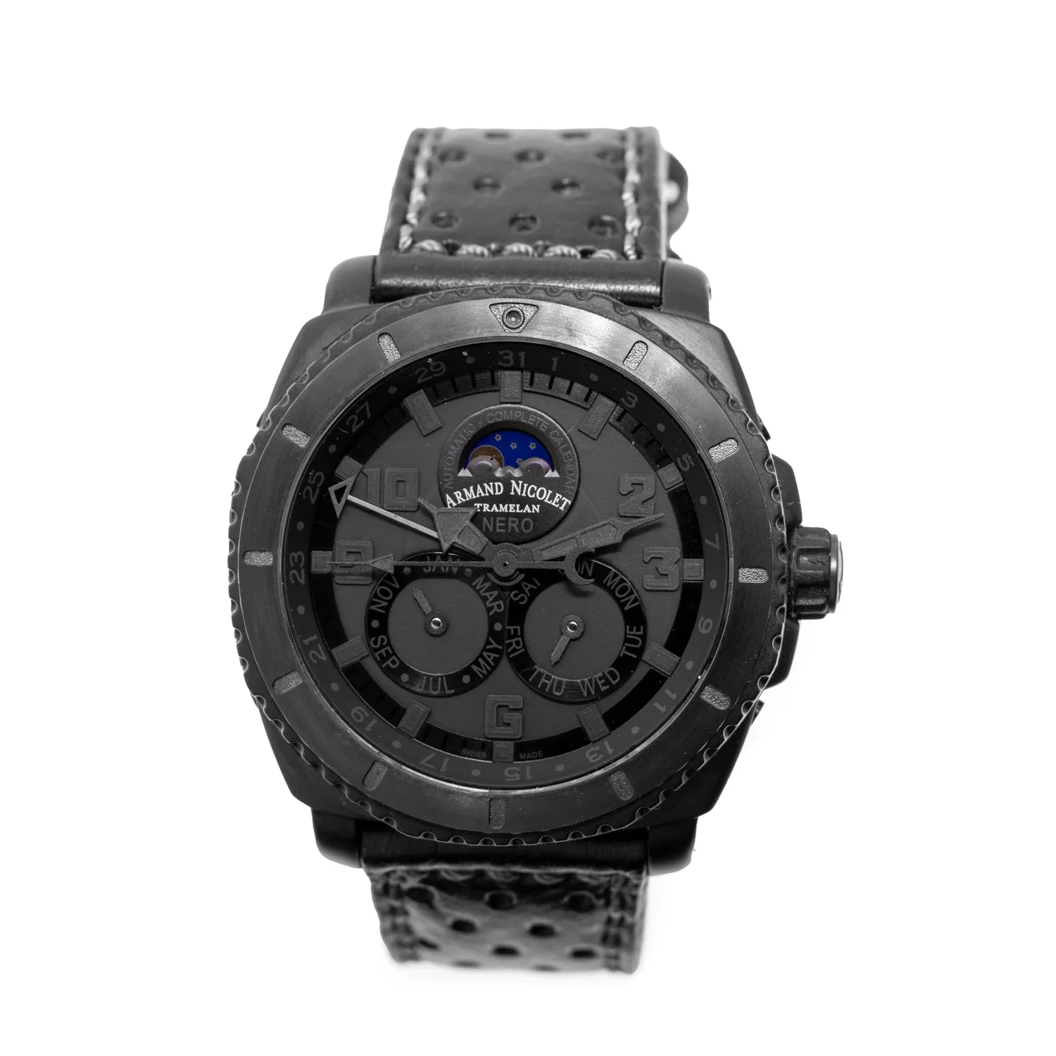 Armand Nicolet S05 Annual Calendar Nero 44mm Titanium Black Dial T612N