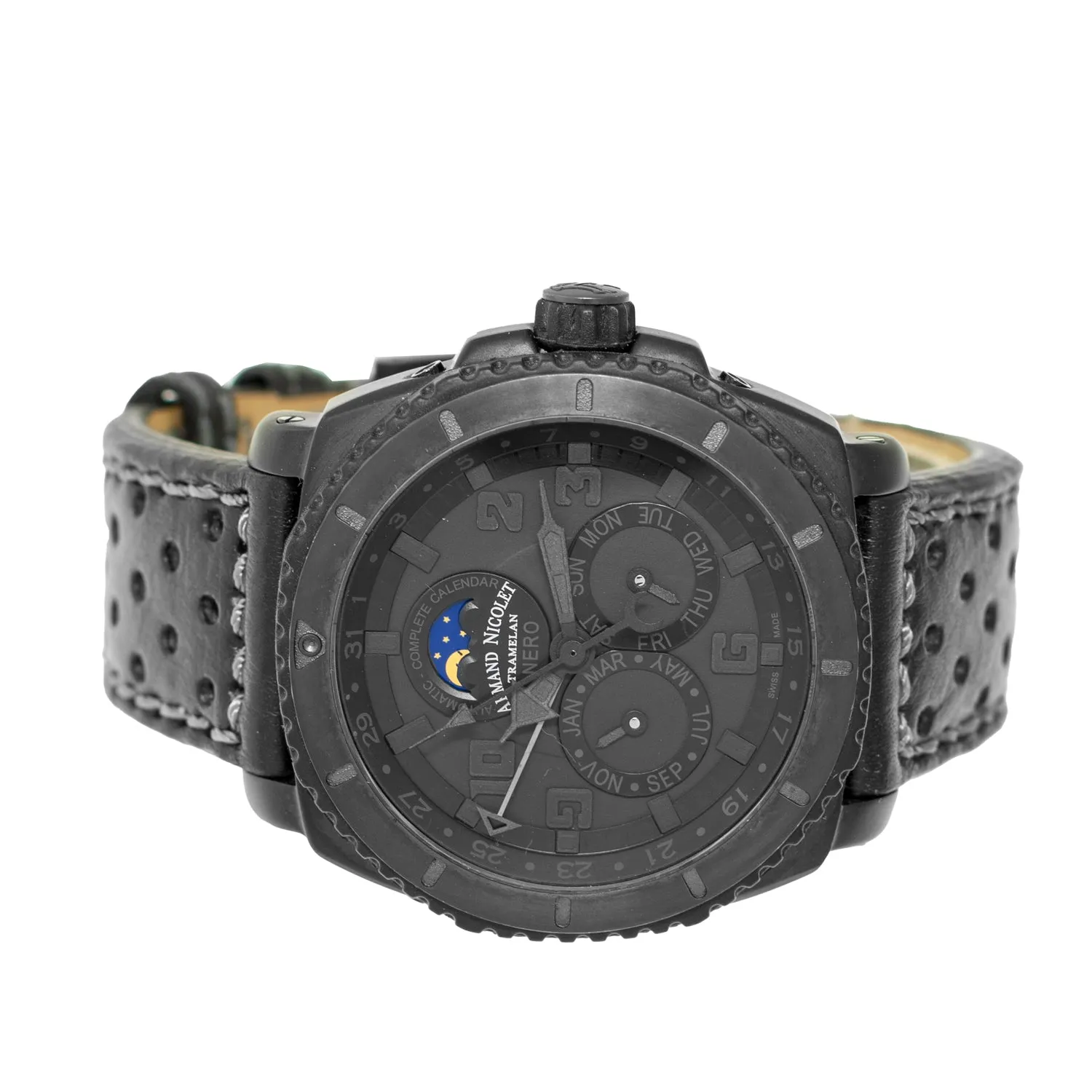 Armand Nicolet S05 Annual Calendar Nero 44mm Titanium Black Dial T612N