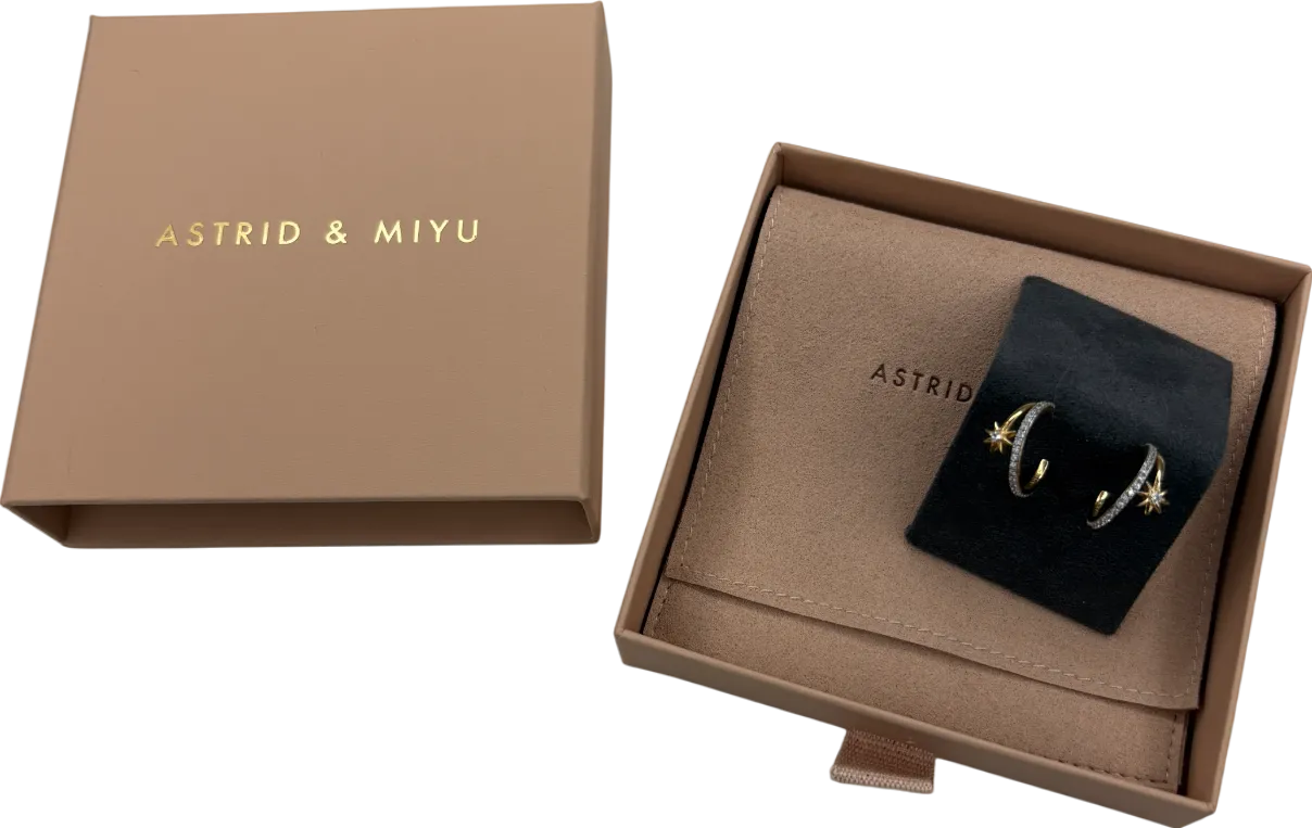 Astrid & Miyu Cosmic Illusion Crystal Hoops In 18k Gold