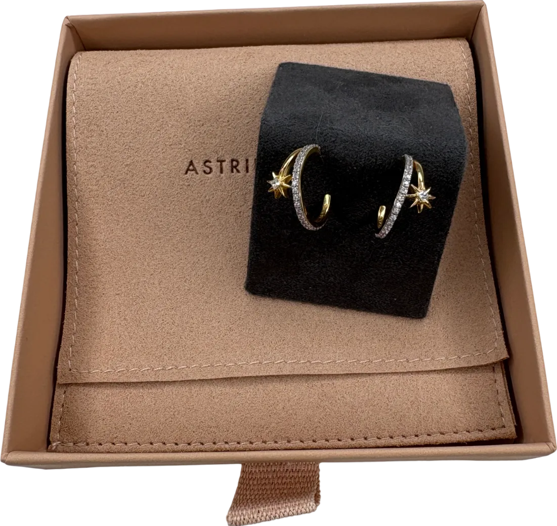 Astrid & Miyu Cosmic Illusion Crystal Hoops In 18k Gold