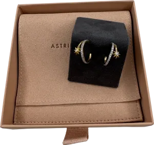 Astrid & Miyu Cosmic Illusion Crystal Hoops In 18k Gold