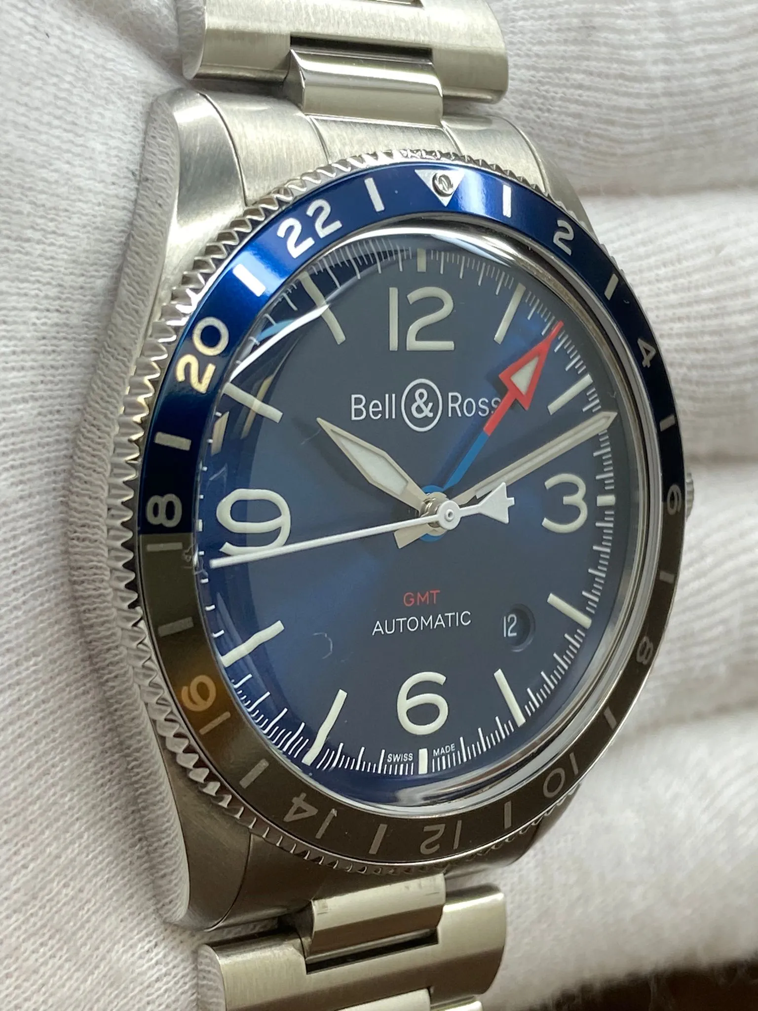 Bell & Ross GMT 41mm BR V2-93 Blue Dial Automatic Men's Watch