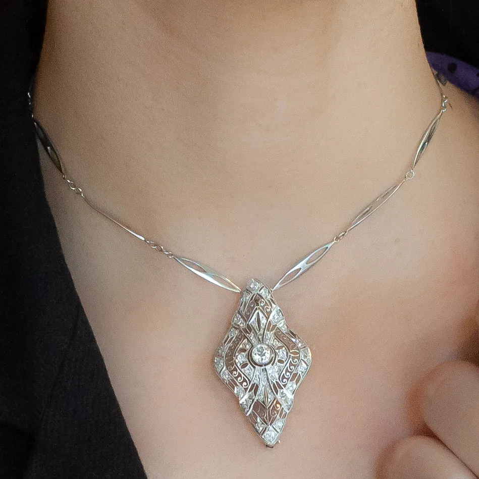 Belle Epoque Diamond Pendant c1890