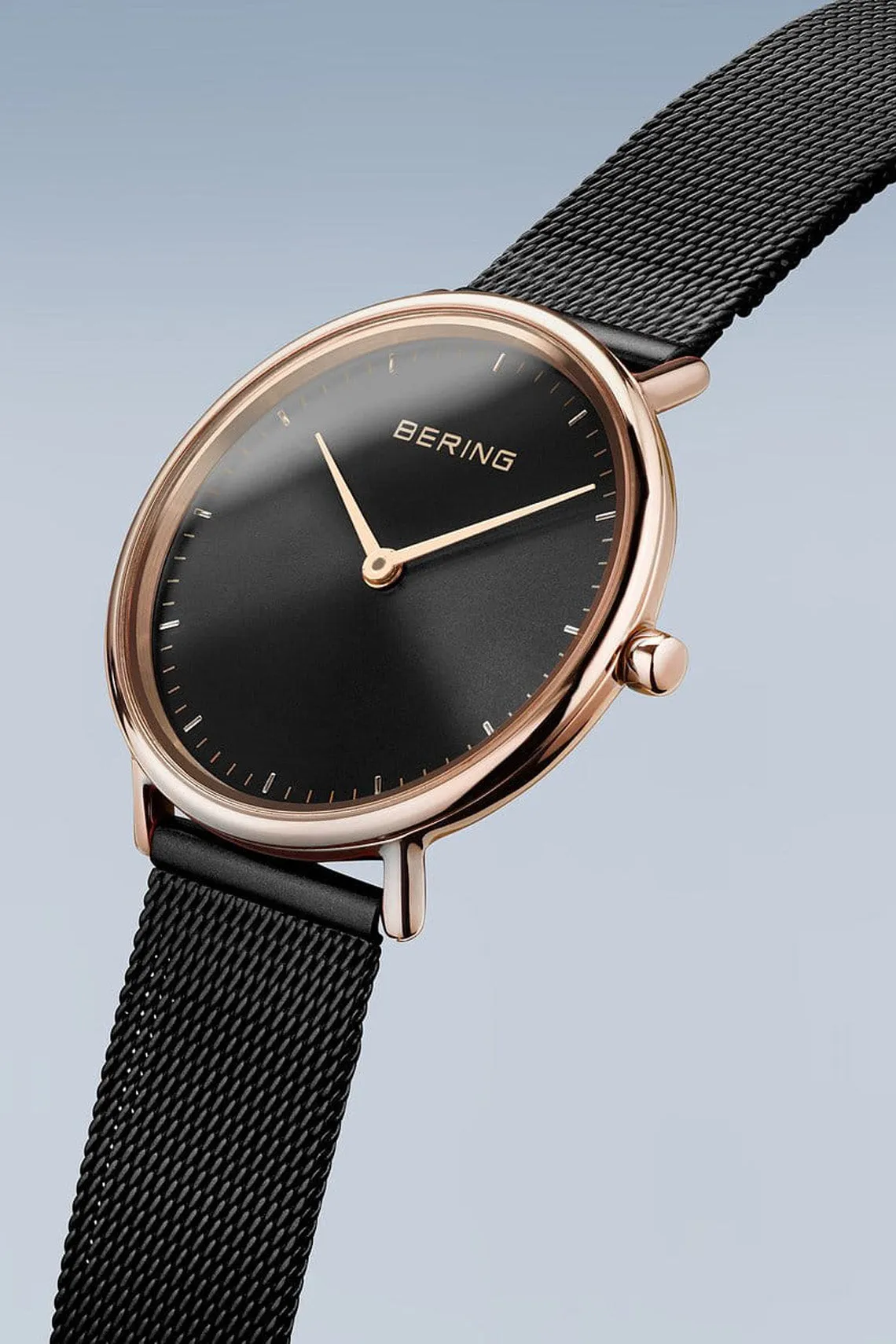 Bering Classic 27mm Ultra Slim  Black Milanese Strap Watch