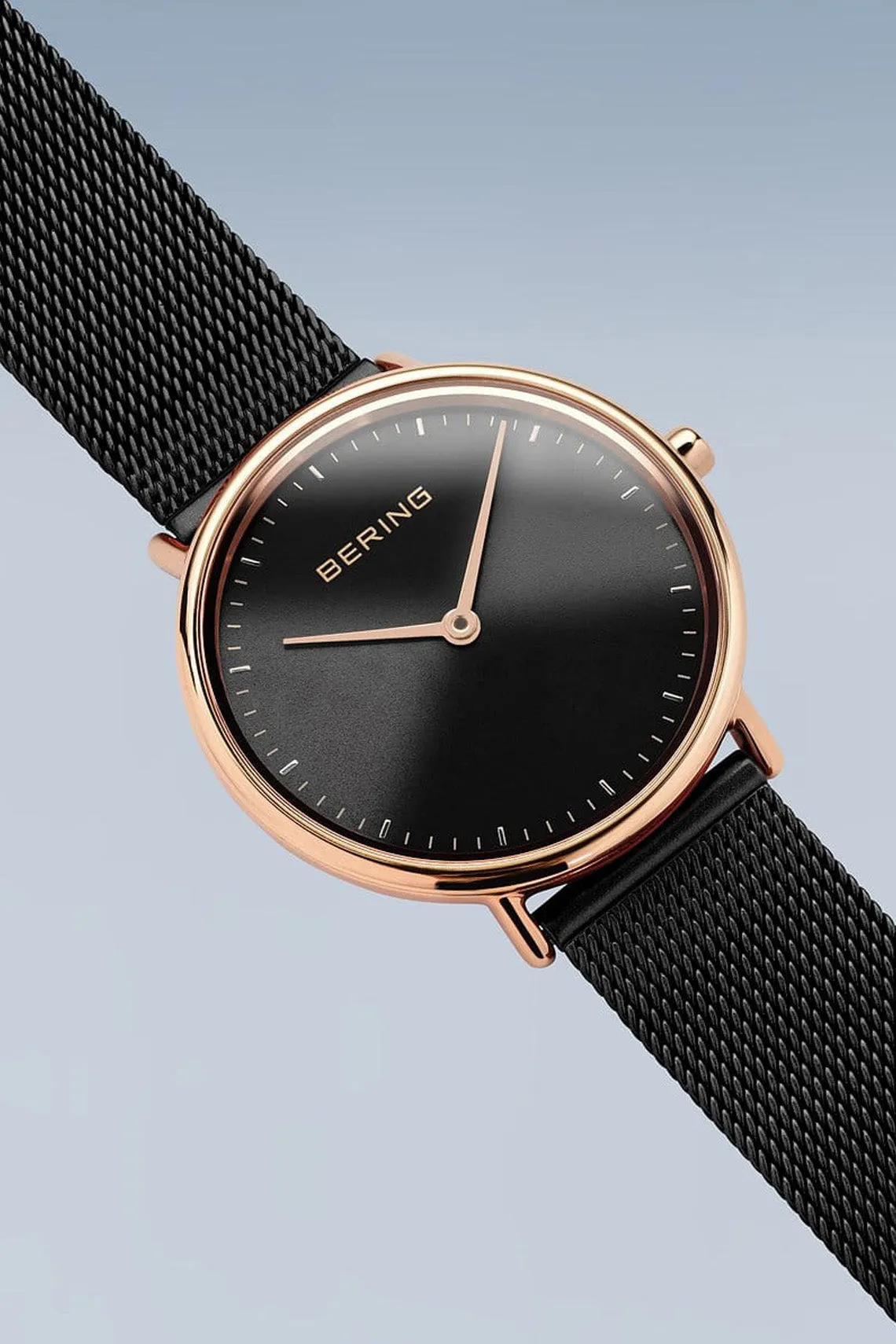 Bering Classic 27mm Ultra Slim  Black Milanese Strap Watch