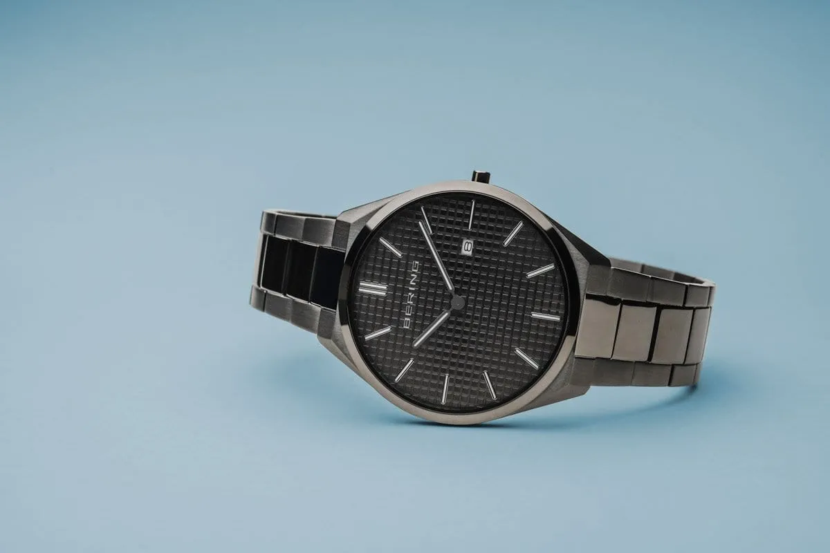 BERING Ultra Slim 40mm Grey Dial Grey Stainless Steel Men's Watch 17240-777