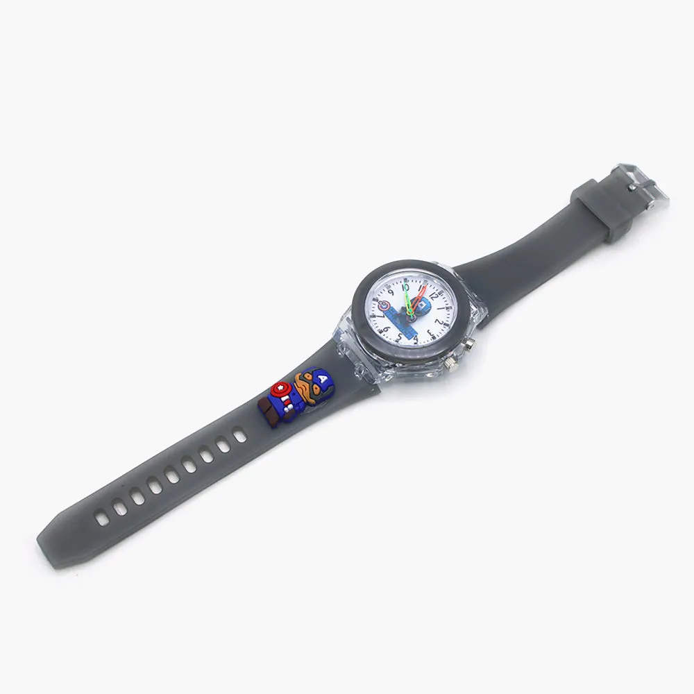 Boys Analog Light Watch - Black