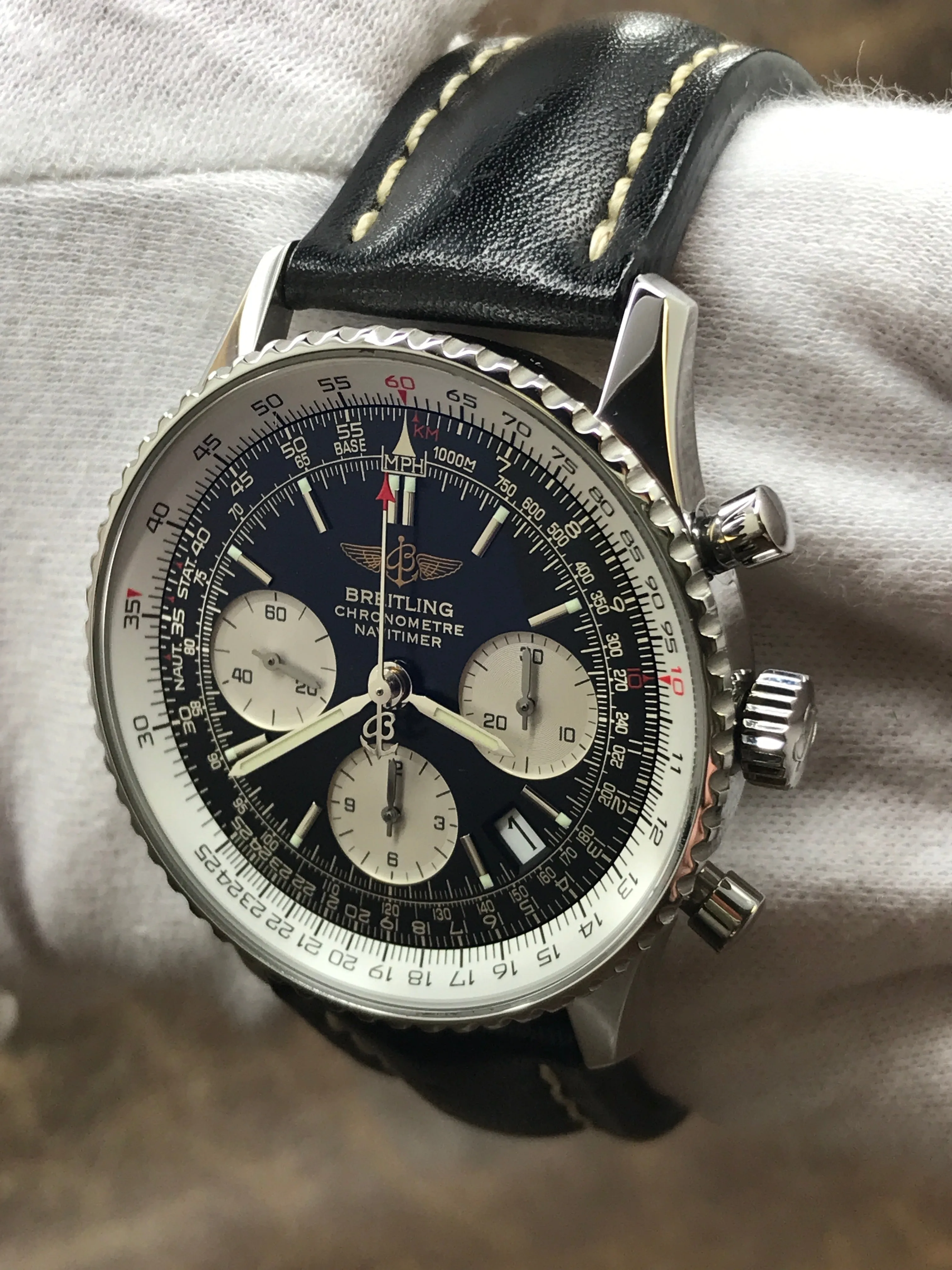 Breitling Navitimer A23322 Black Panda Dial Automatic Men's Watch