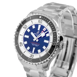 Breitling Superocean 44mm Stainless Steel Blue Index Dial Black Bezel A17376