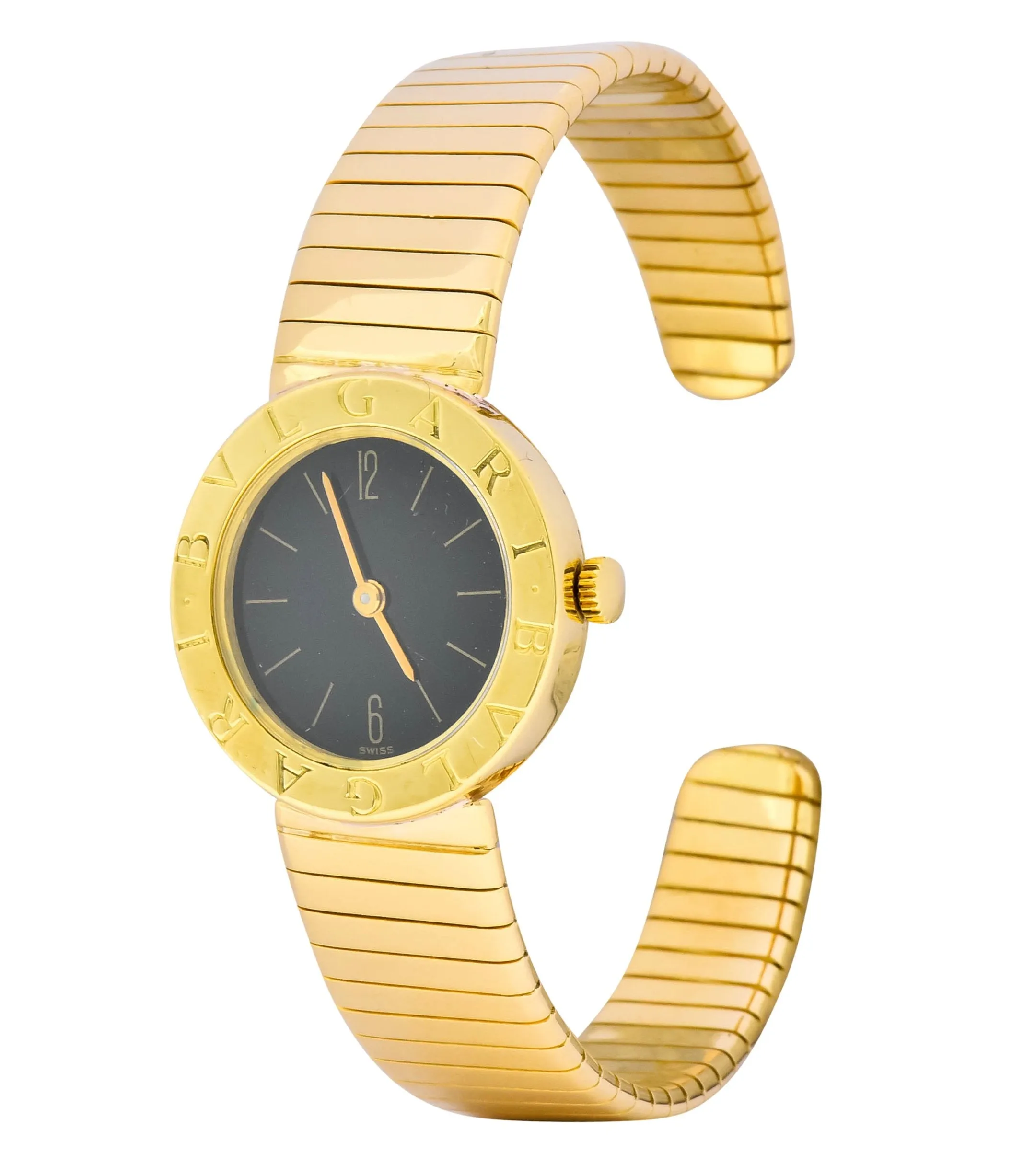 Bulgari 18 Karat Yellow Gold Tubogas Serpenti Flex Band Quartz Wrist Watch