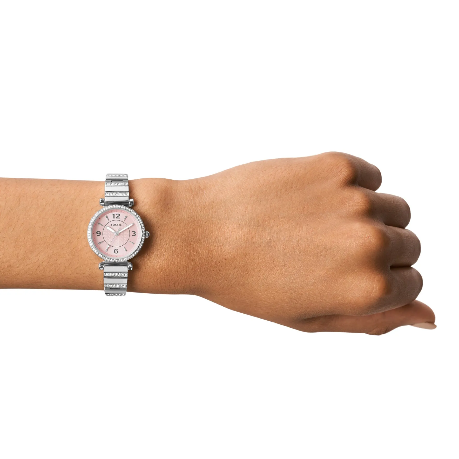 Carlie Three-Hand Stainless Steel Watch and Card Case Box Set