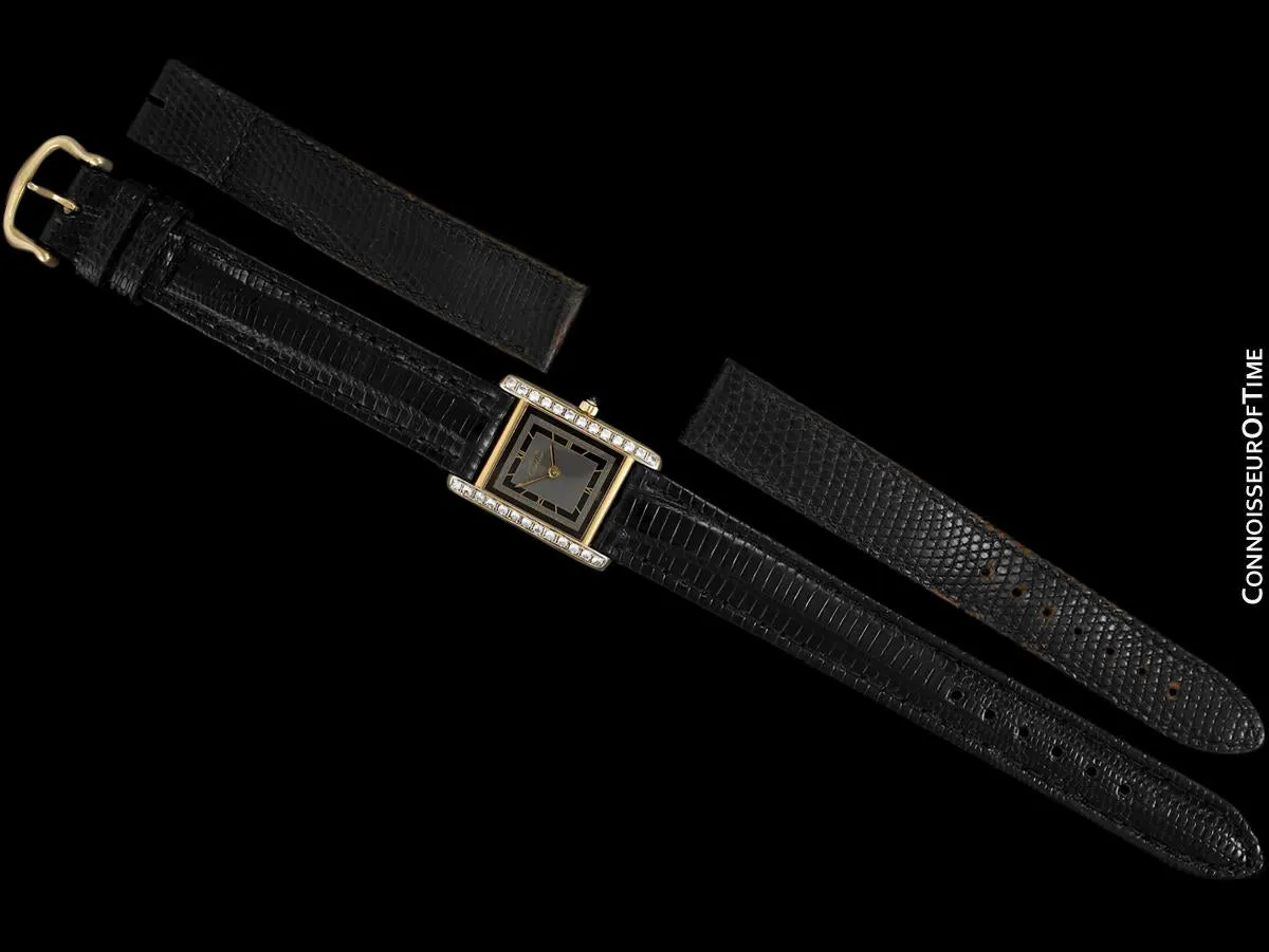 Cartier Ladies Tank Watch - Gold Vermeil, 18K Gold over Sterling Silver with Diamond Style CZ's