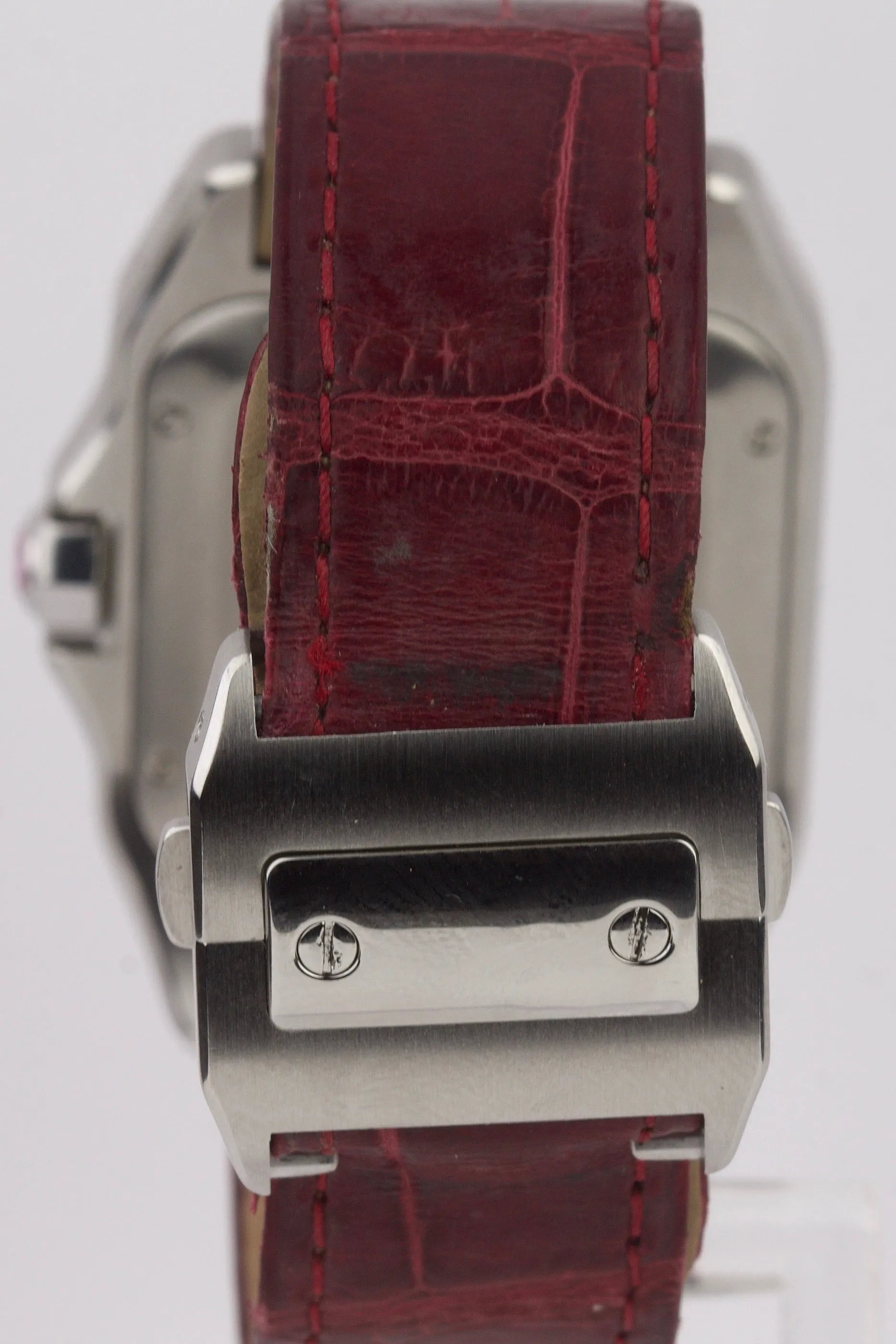 Cartier Santos 100 Midsize 33mm Automatic Stainless Pink Roman Numeral Watch