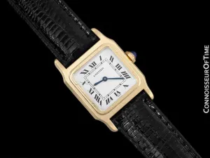 Cartier Santos Dumont Vintage Mens Midsize Ultra Thin Watch - 18K Gold