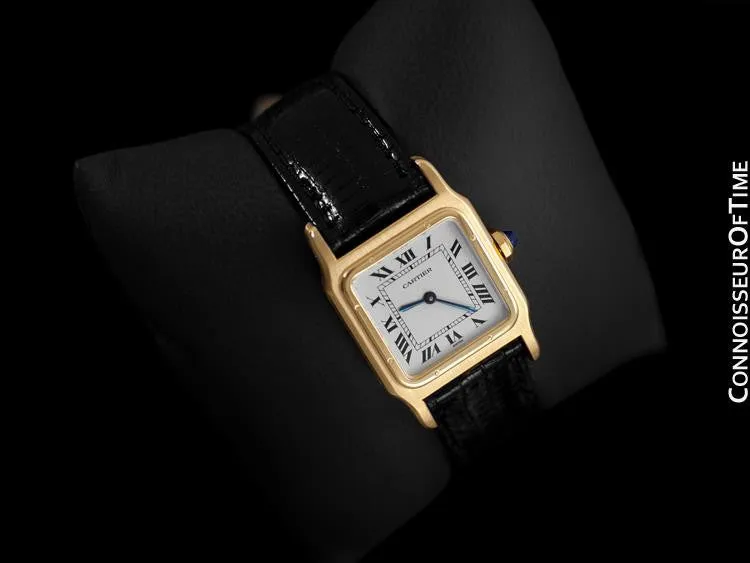 Cartier Santos Dumont Vintage Mens Midsize Ultra Thin Watch - 18K Gold