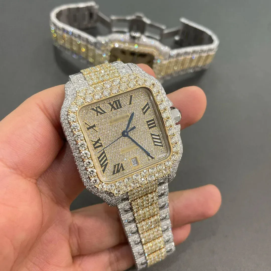 Cartier Santos Moissanite Diamond Watch | vvs moissanite watch W 91