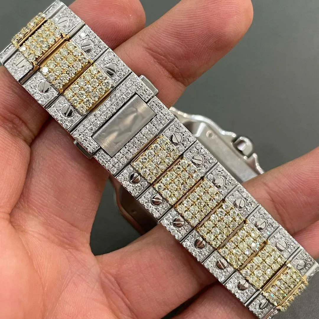 Cartier Santos Moissanite Diamond Watch | vvs moissanite watch W 91