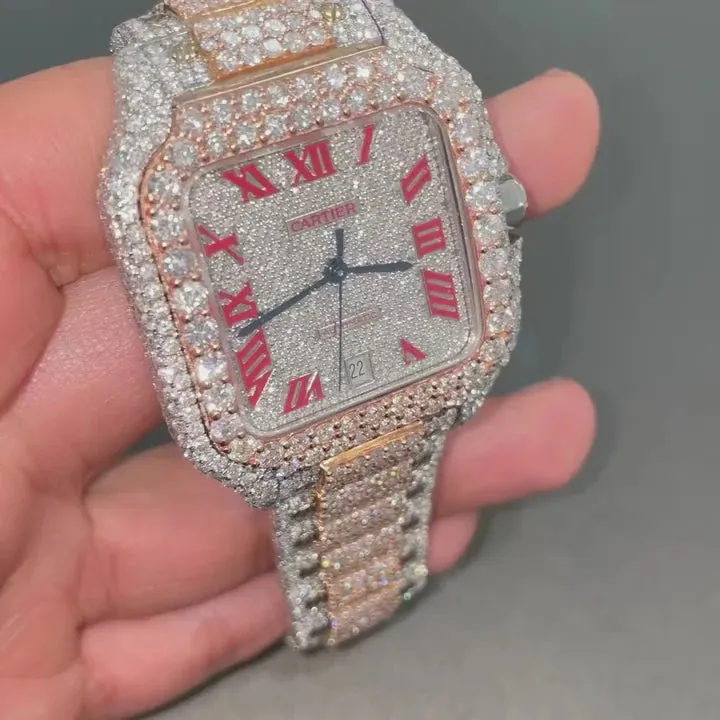 Cartier Santos Moissanite Diamond Watch | vvs moissanite watch W 92