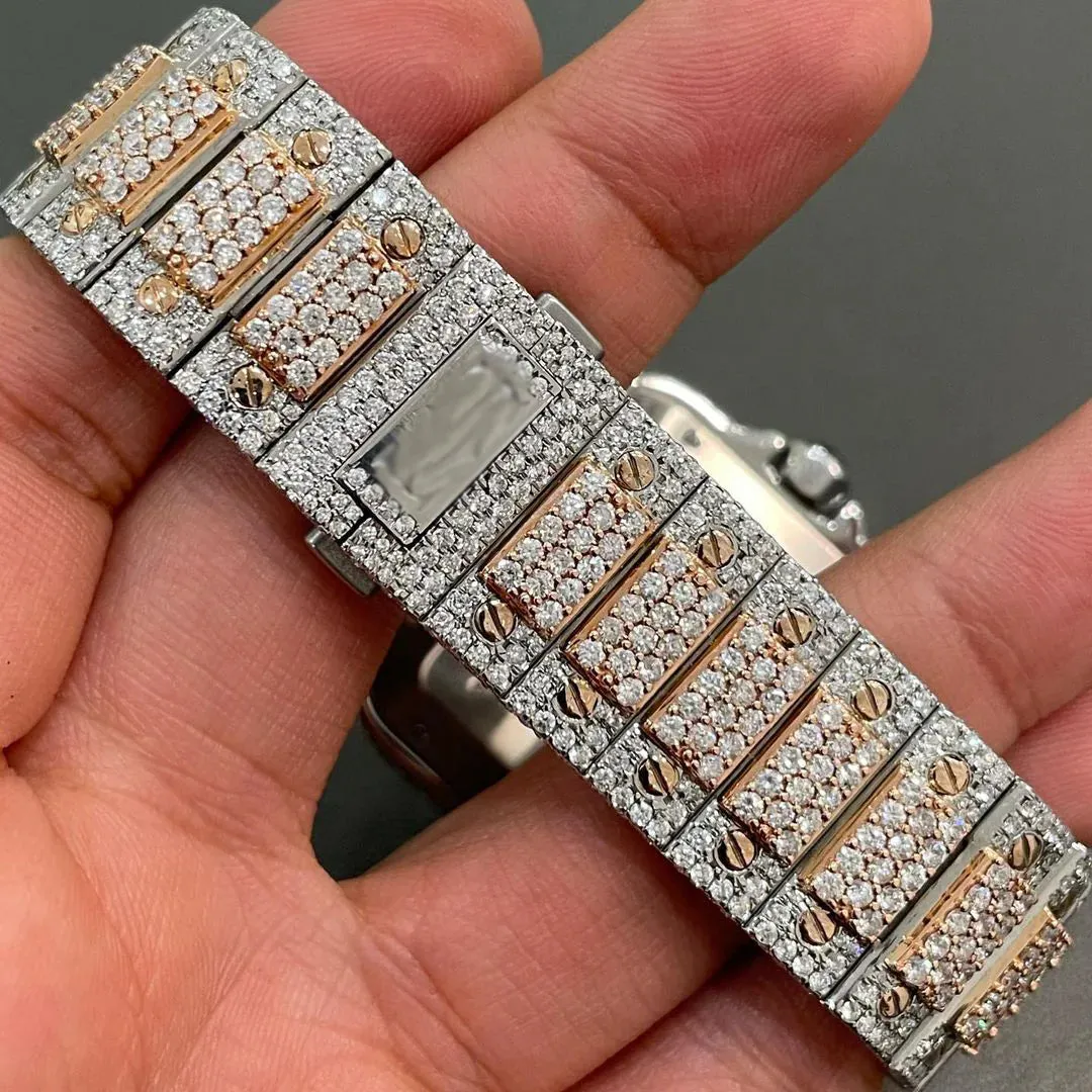 Cartier Santos Moissanite Diamond Watch | vvs moissanite watch W 92