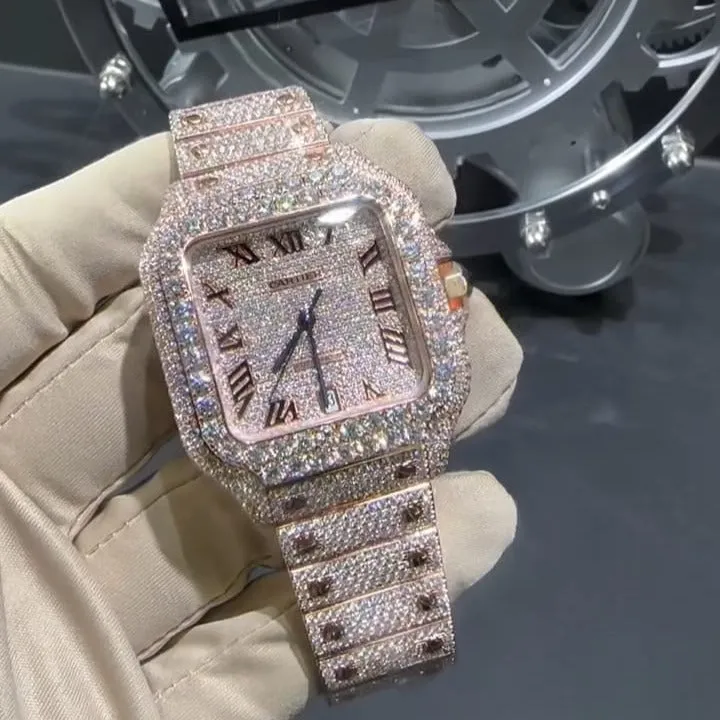 Cartier Santos Moissanite Diamond Watch | W 232
