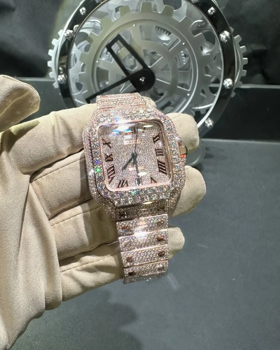 Cartier Santos Moissanite Diamond Watch | W 232