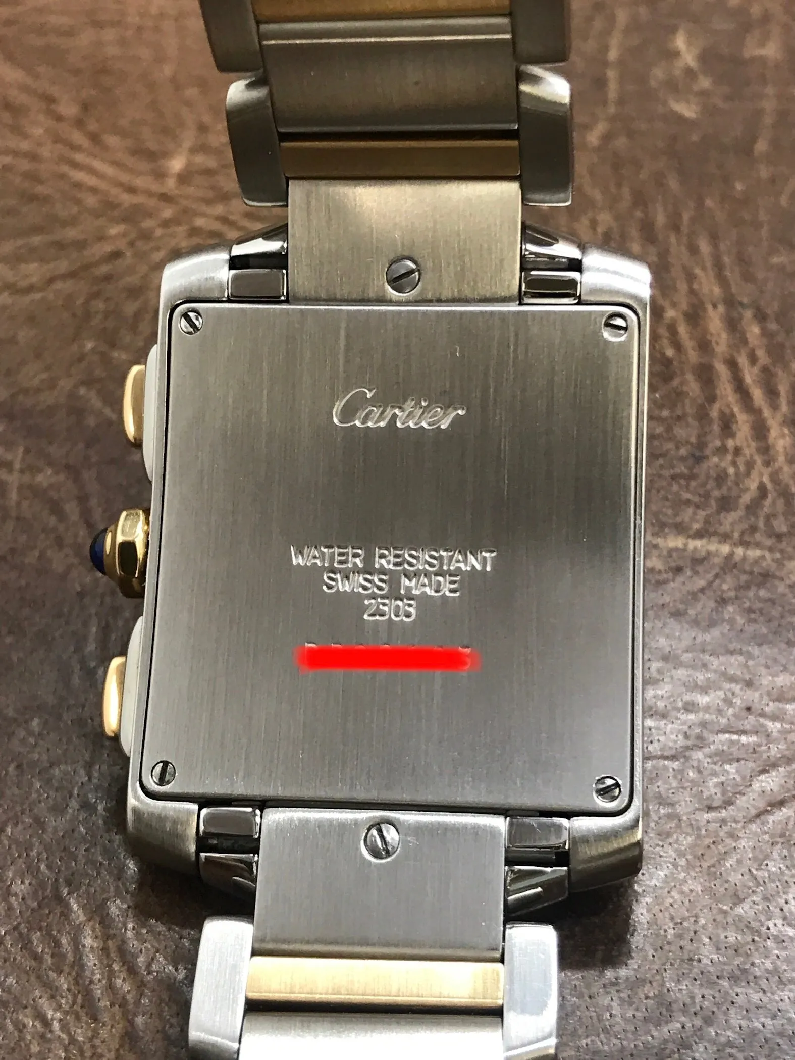 Cartier Tank Francaise Chronoflex 2303 Silver Dial Quartz Men's Watch