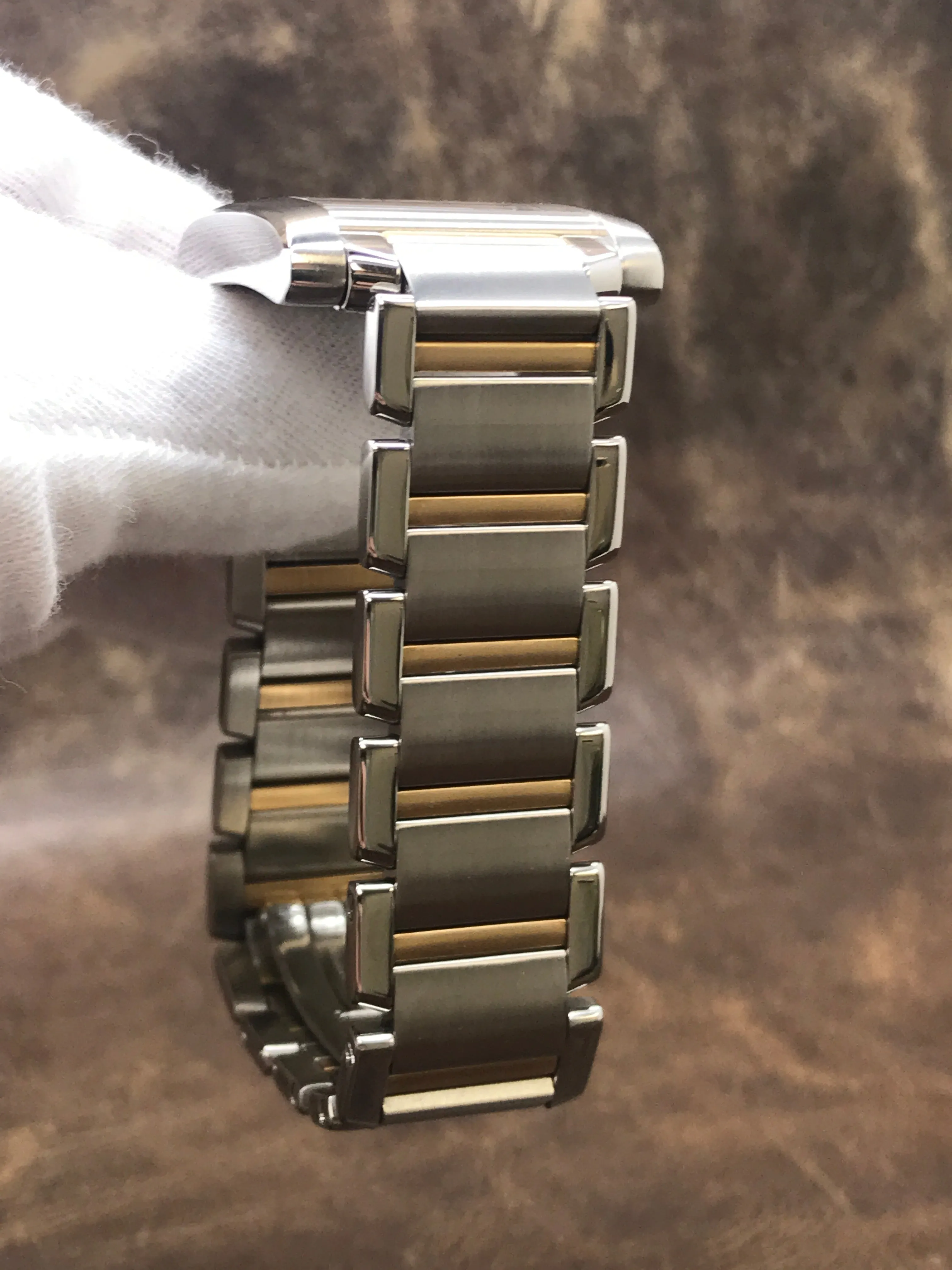 Cartier Tank Francaise Chronoflex 2303 Silver Dial Quartz Men's Watch