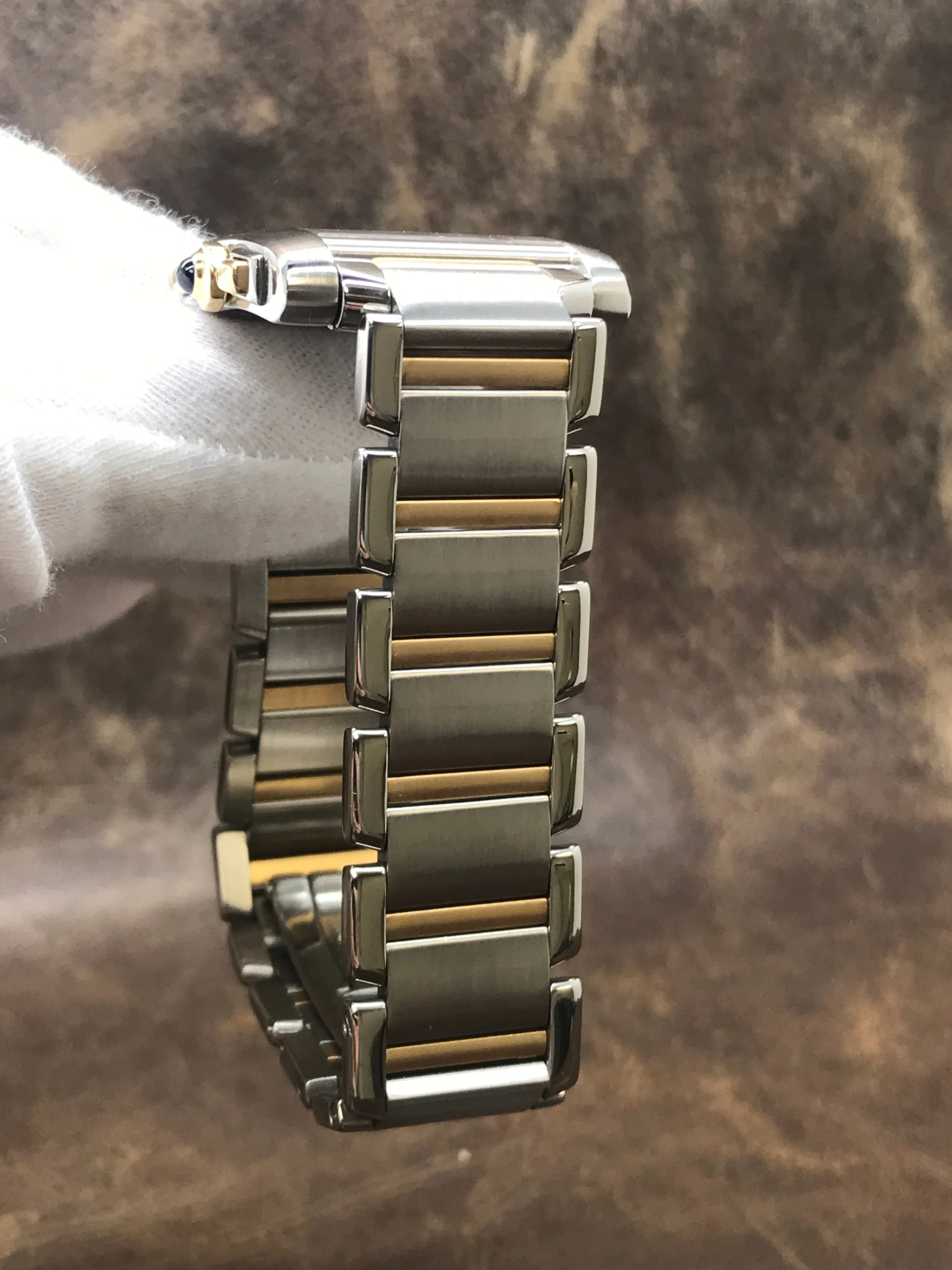 Cartier Tank Francaise Chronoflex 2303 Silver Dial Quartz Men's Watch