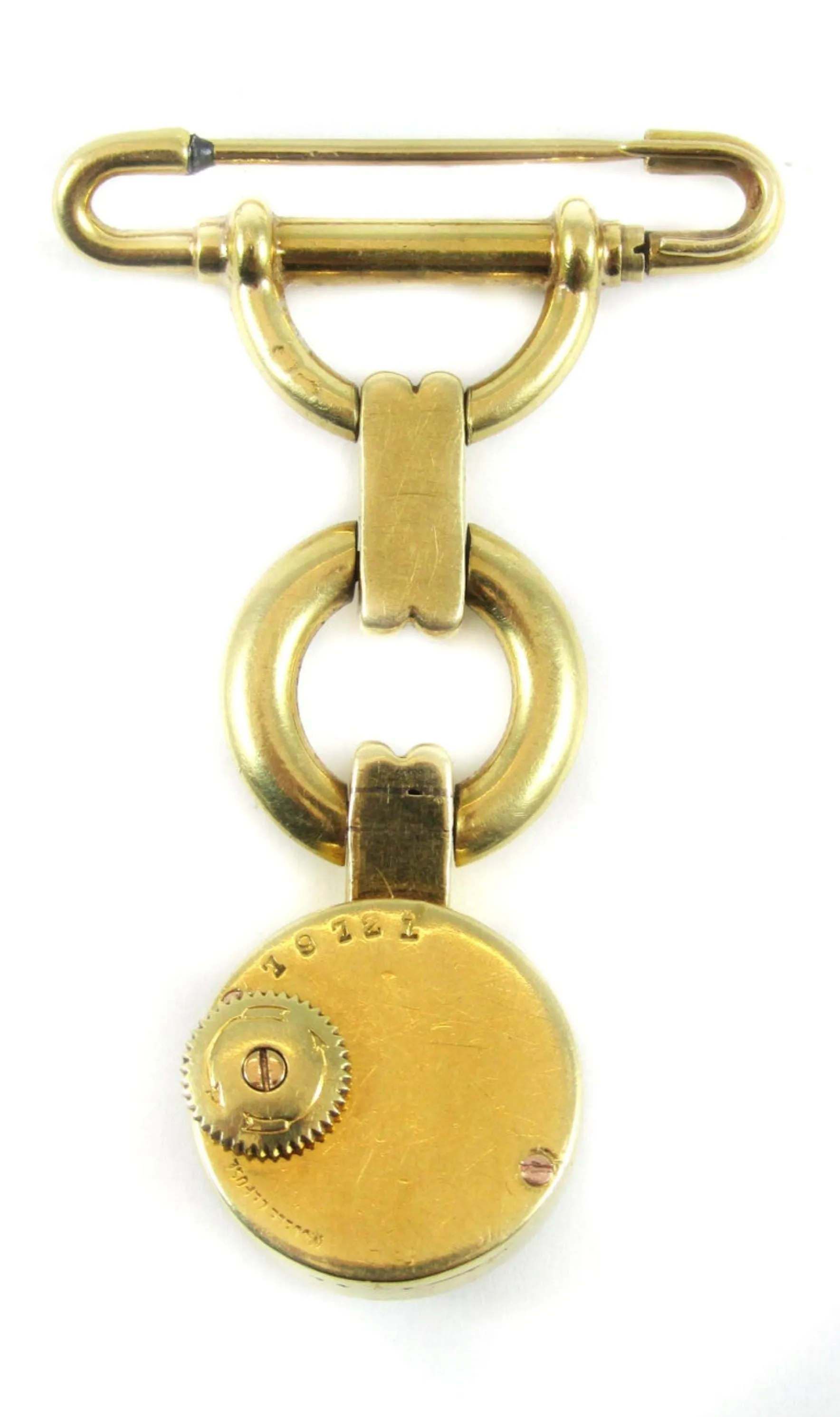 Cartier Yellow Gold Art Deco Pendant Lapel Pin Watch