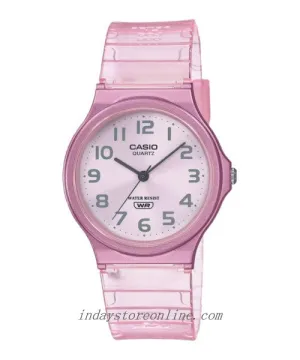 Casio Analog Women's Watch MQ-24S-4B Analog Resin Transparent Band Water Resistant Resin Glass