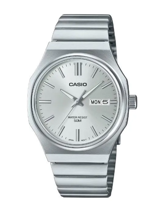 Casio Analogue Octagonal Case Silver MTPE735D-7A