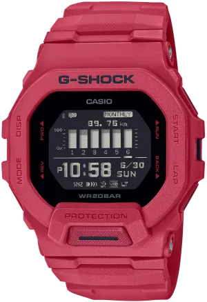 Casio G-Shock G-Squad Smartphone Link Square Face Matte-Red GBD-200RD-4