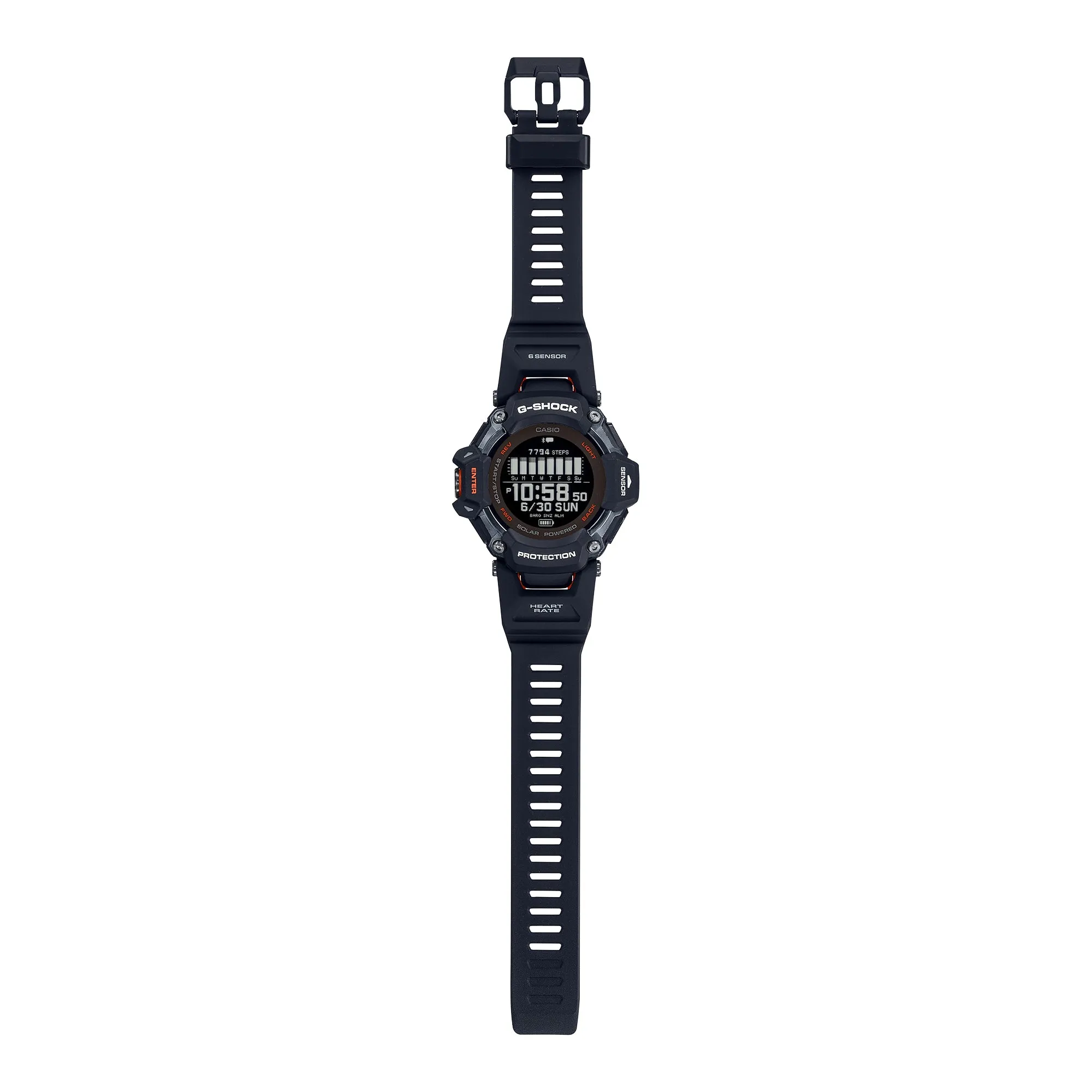 Casio G-Shock GBD-H2000 Lineup G-SQUAD Bluetooth© Tough Solar Multi-Sport Series Black Resin Band Watch GBDH2000-1A GBD-H2000-1A