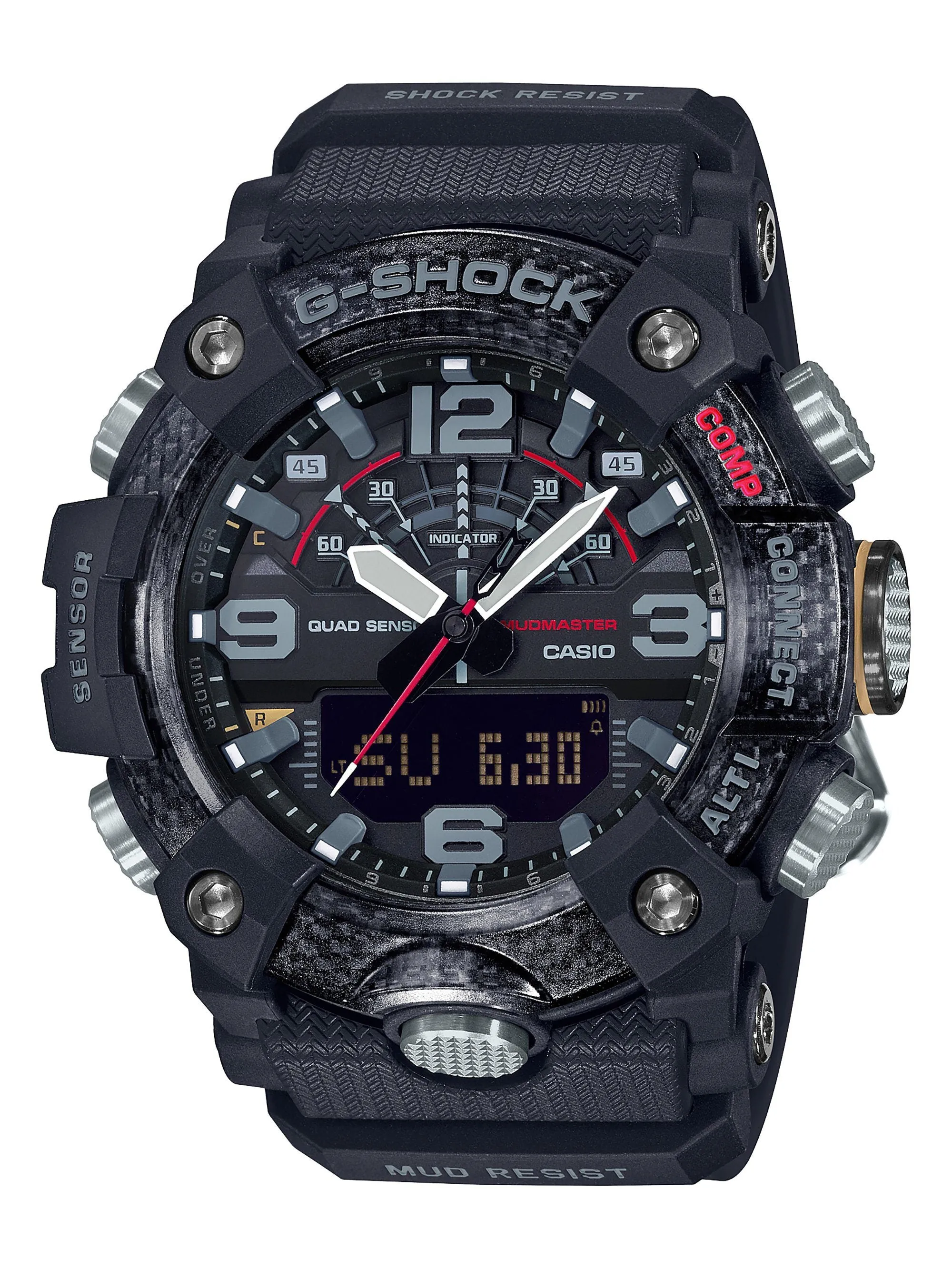 CASIO G SHOCK MASTER OF G MUDMASTER BLACK FACE CASE DIG ANA