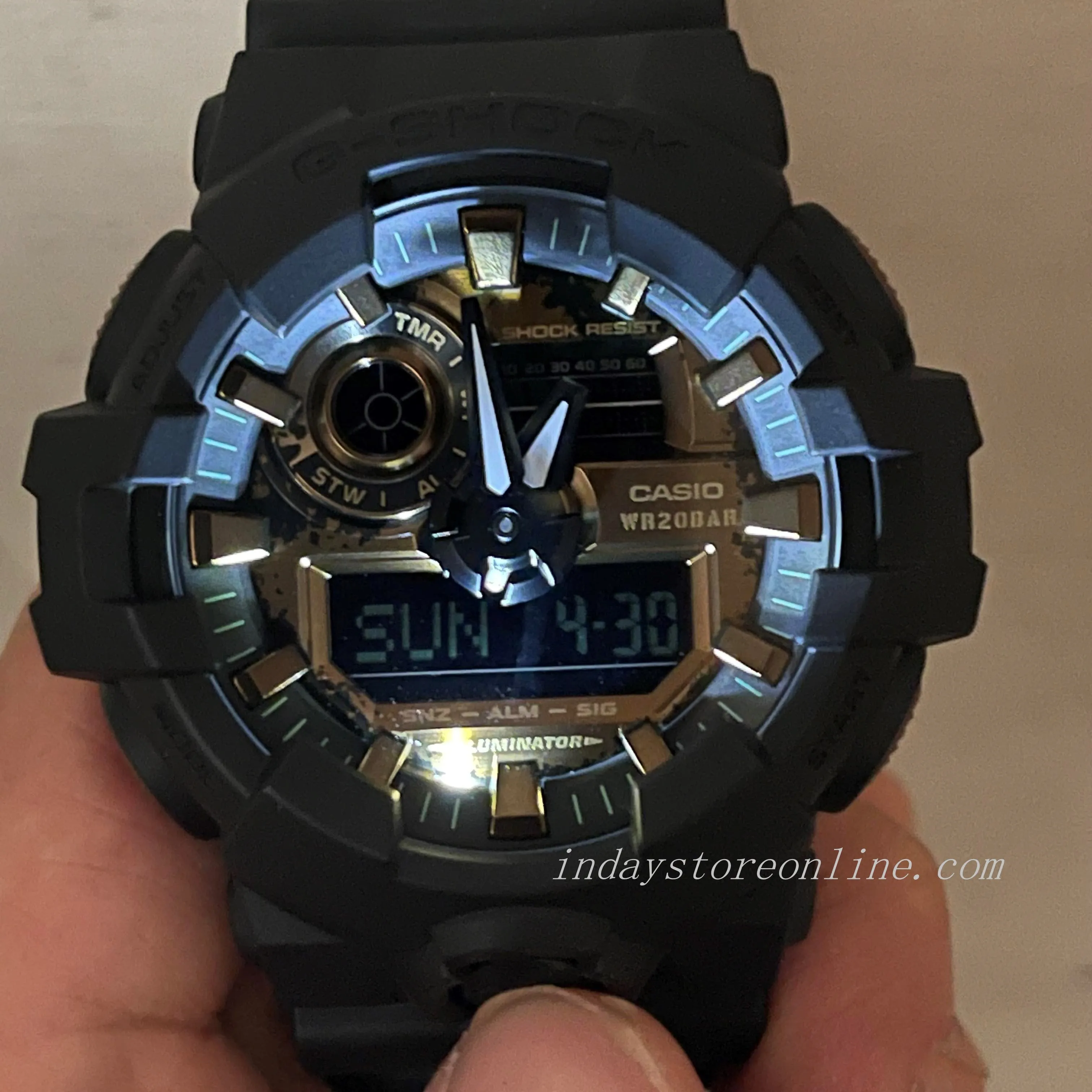 Casio G-Shock Men's Watch GA-700RC-1A Analog-Digital GA-700 Series Rusted Metal Design Neoclassic Black