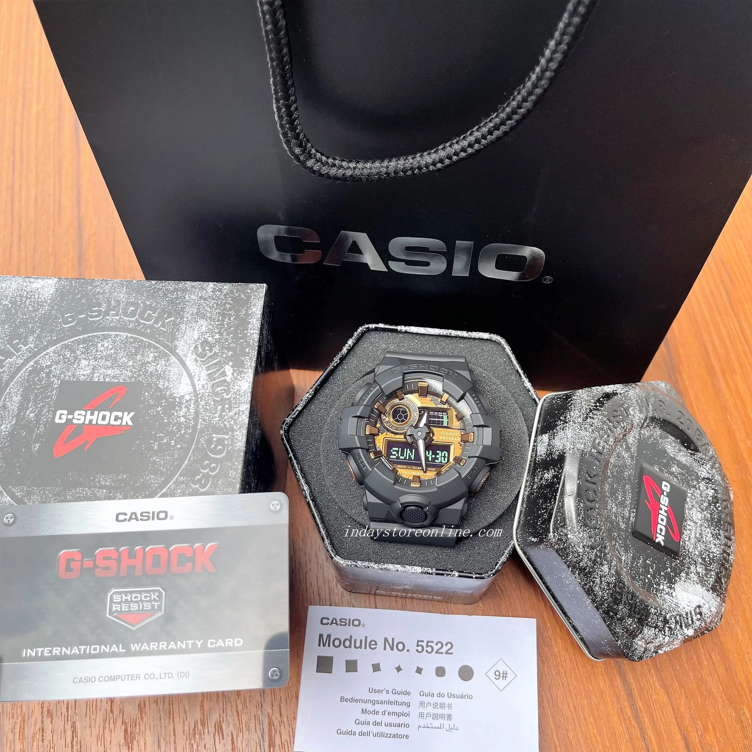 Casio G-Shock Men's Watch GA-700RC-1A Analog-Digital GA-700 Series Rusted Metal Design Neoclassic Black