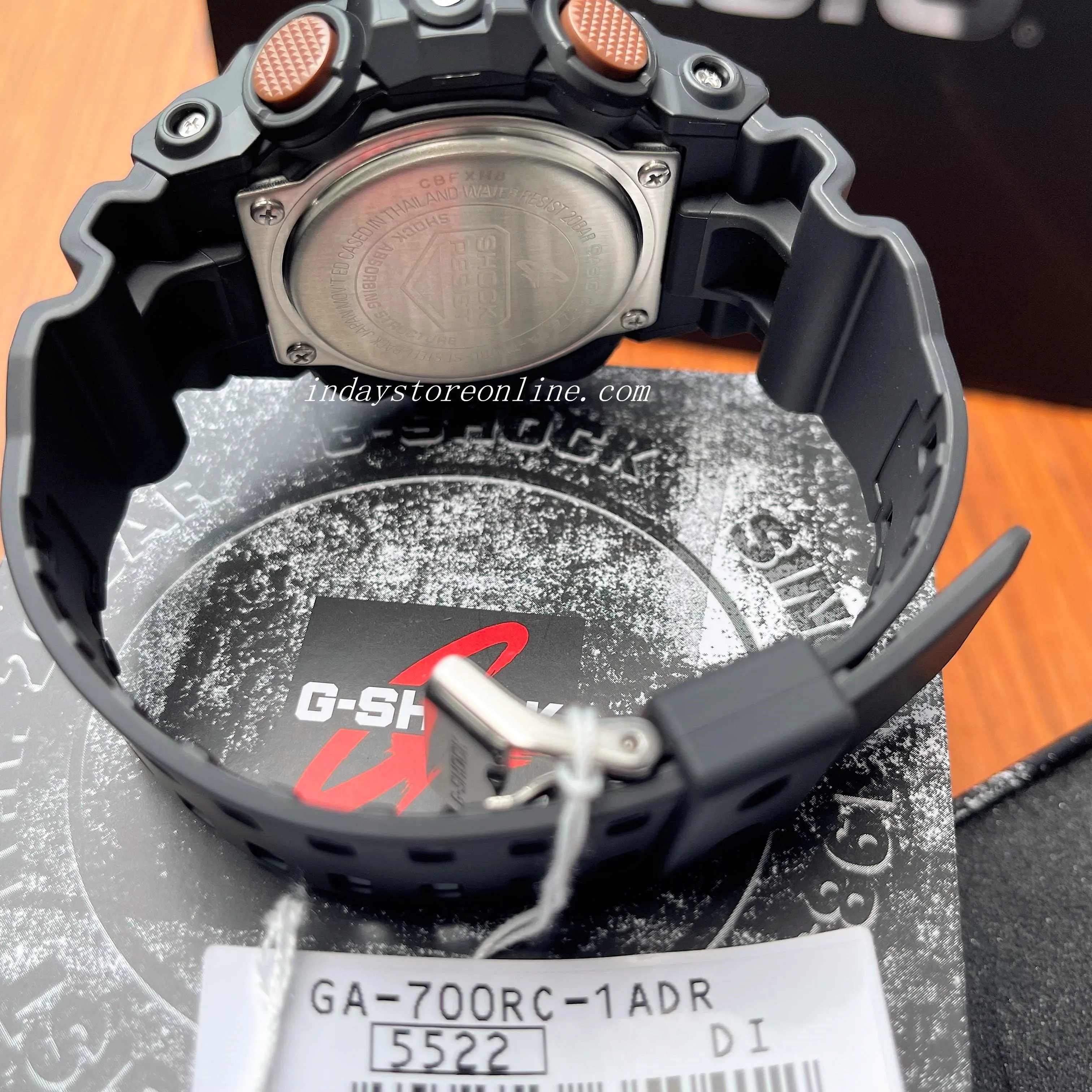 Casio G-Shock Men's Watch GA-700RC-1A Analog-Digital GA-700 Series Rusted Metal Design Neoclassic Black