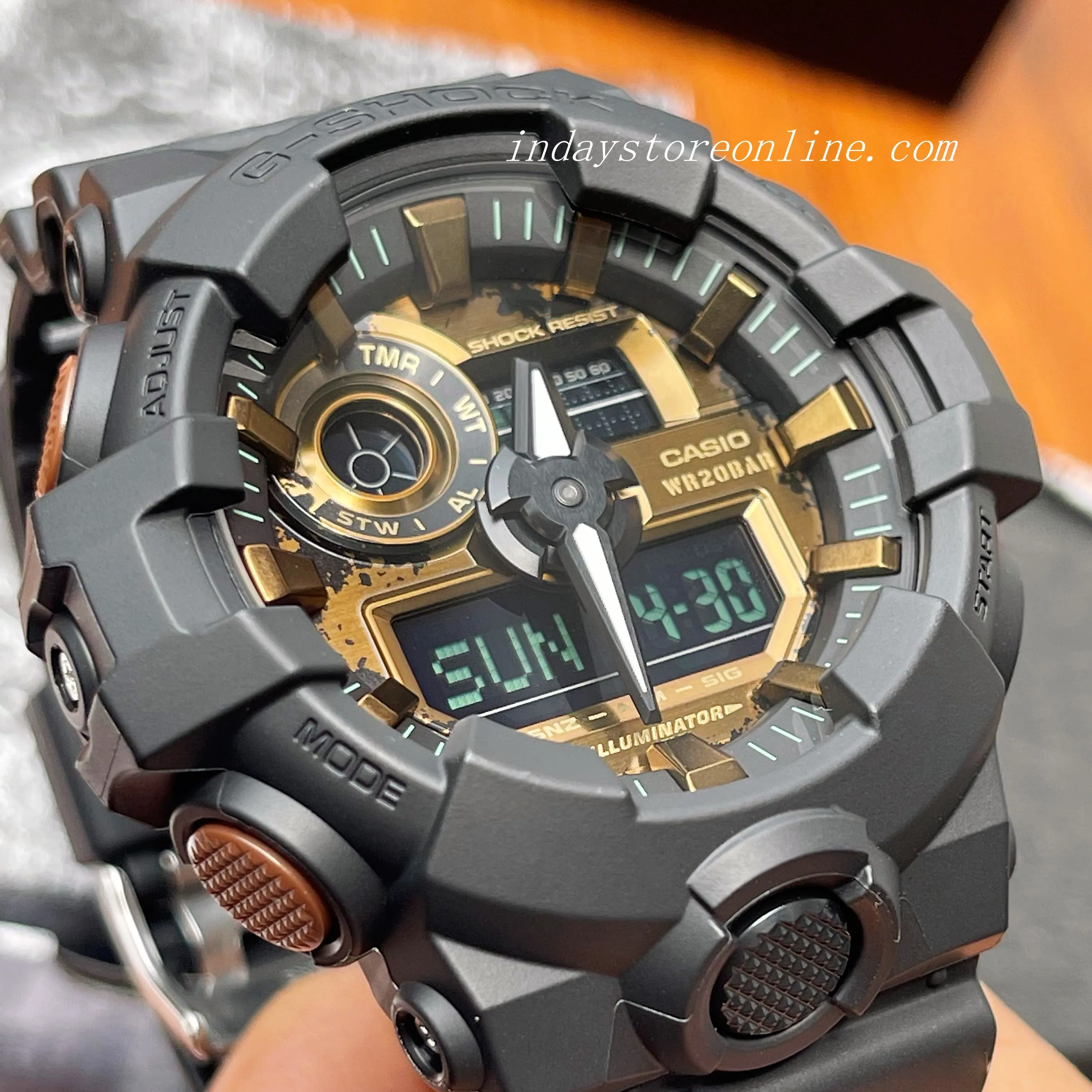Casio G-Shock Men's Watch GA-700RC-1A Analog-Digital GA-700 Series Rusted Metal Design Neoclassic Black