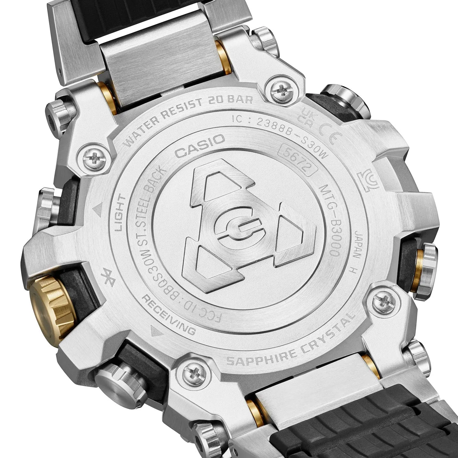 Casio G-Shock MT-G Stainless Steel Silver Gold MTGB3000D-1A9
