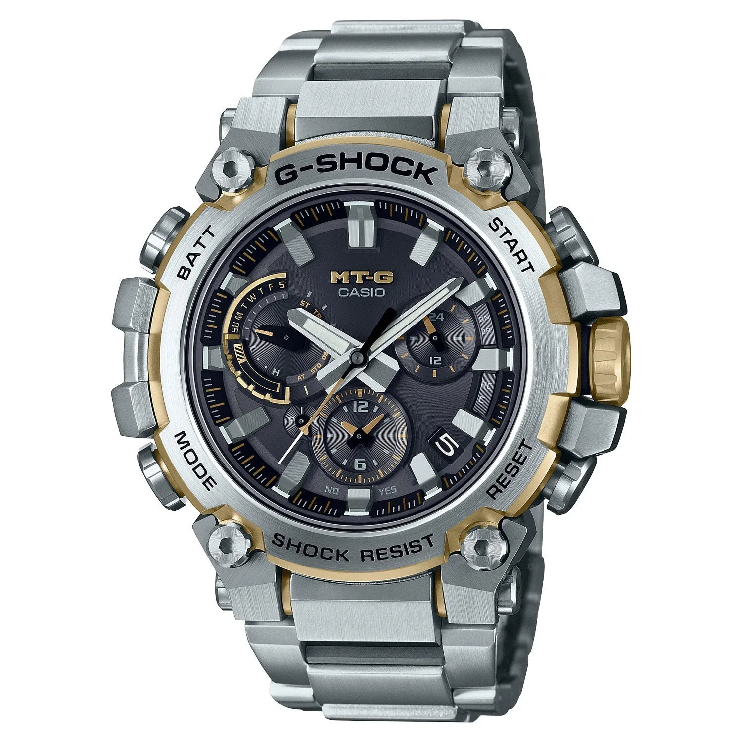 Casio G-Shock MT-G Stainless Steel Silver Gold MTGB3000D-1A9