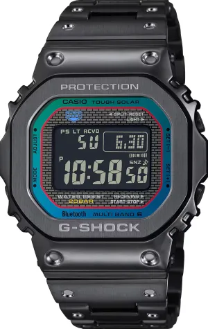 Casio G-Shock Tough Solar Multi Band 6 Full Metal Square Face Black Rainbow GMW-B5000BPC-1