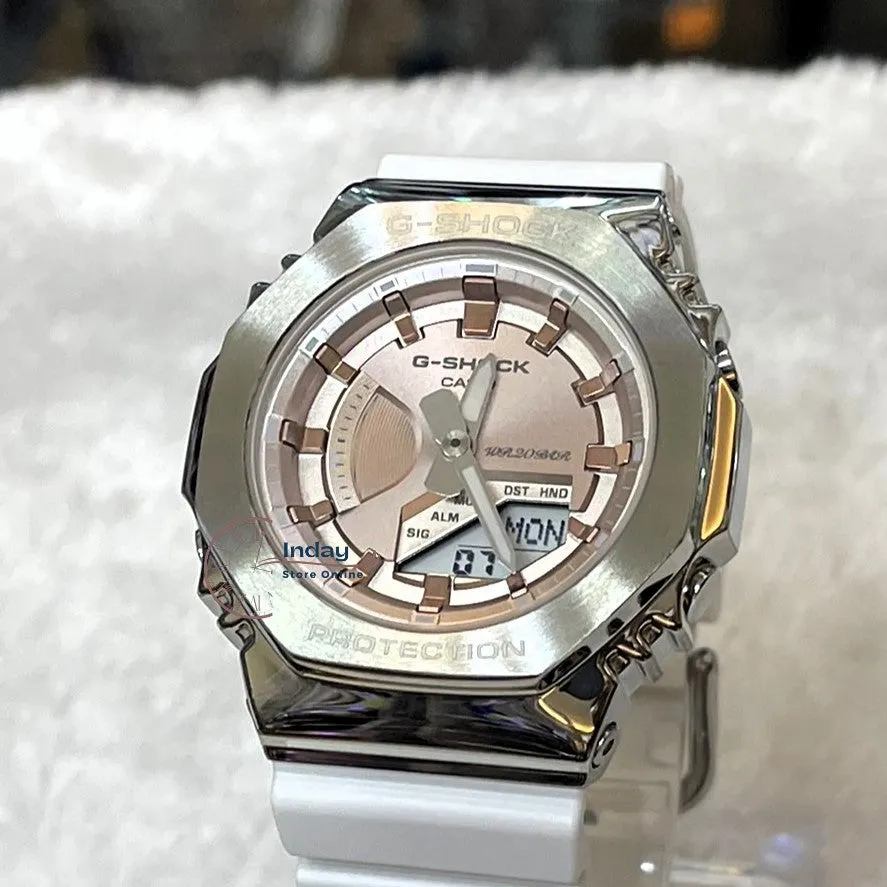 Casio G-Shock Women's Watch GM-S2100WS-7A Analog-Digital Seasonal Collection 2023 Shock Resistant Carbon Core Guard Structure Mineral Glass