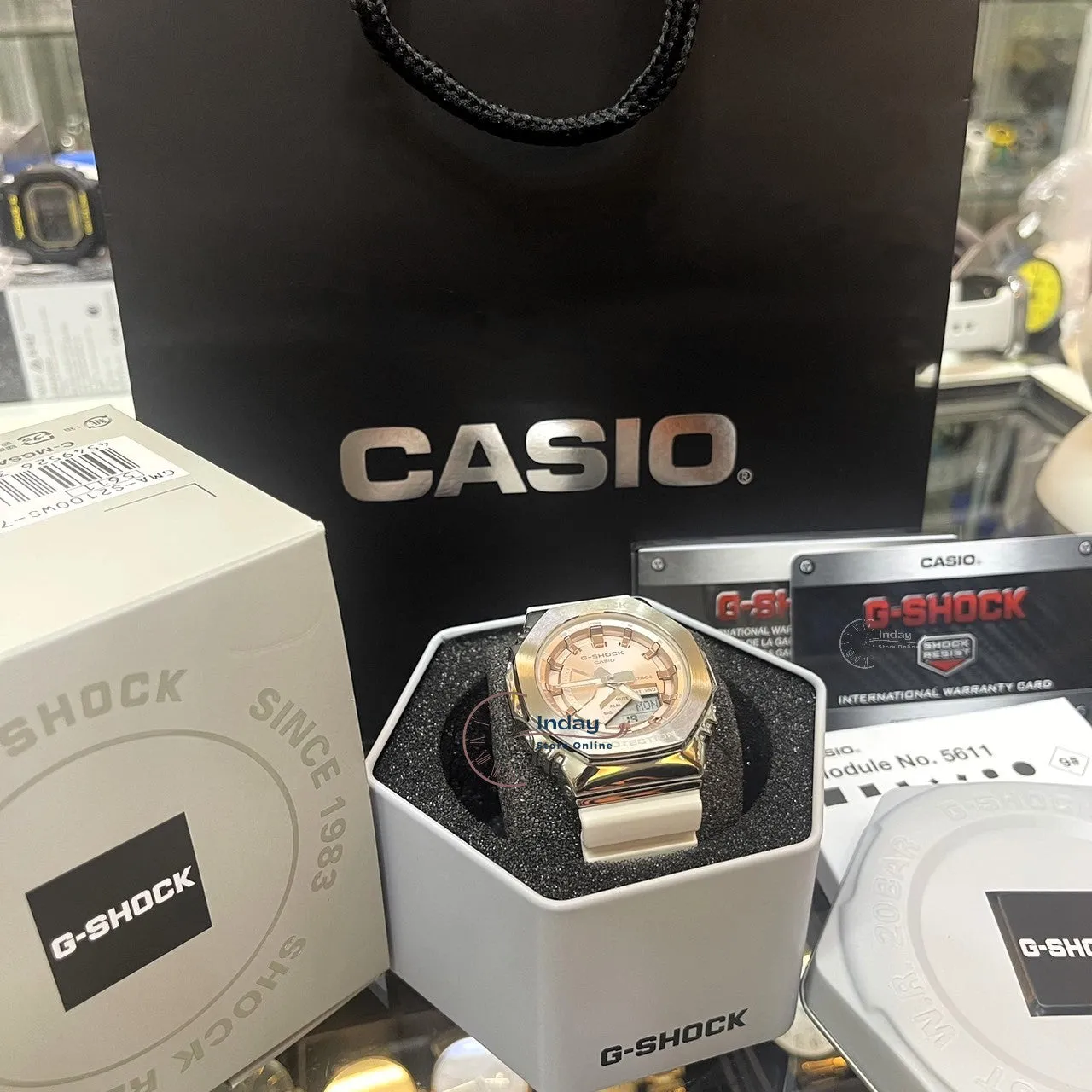 Casio G-Shock Women's Watch GM-S2100WS-7A Analog-Digital Seasonal Collection 2023 Shock Resistant Carbon Core Guard Structure Mineral Glass