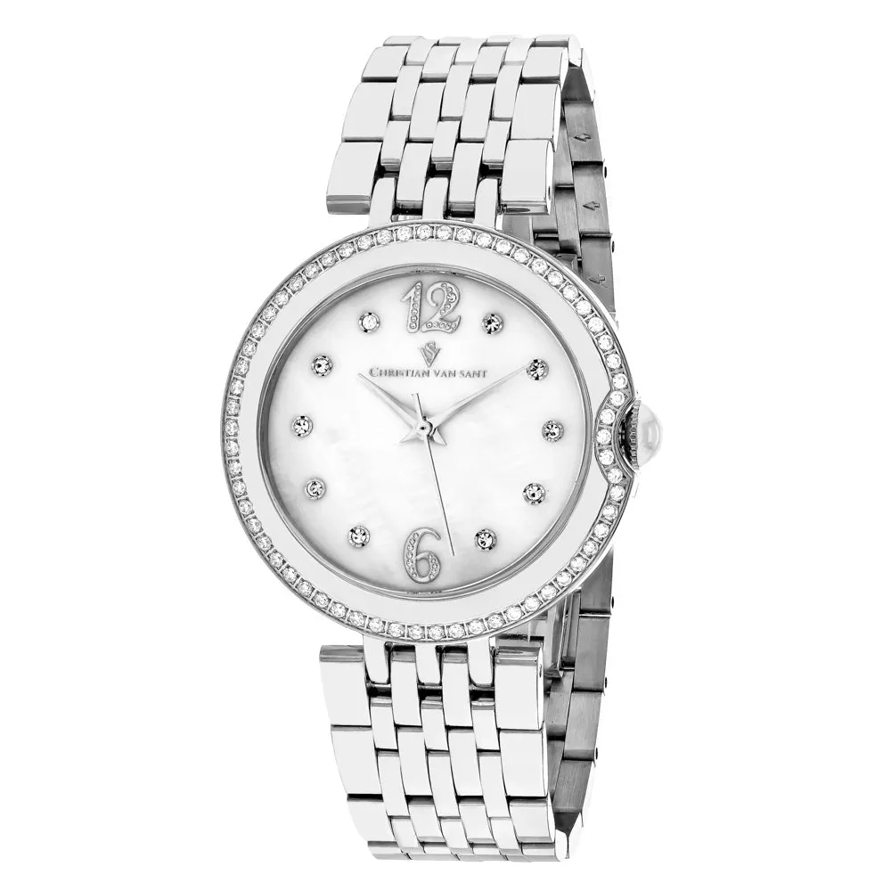 Christian Van Sant Women's Jasmine White MOP Dial Watch - CV1610